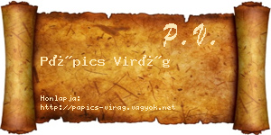 Pápics Virág névjegykártya